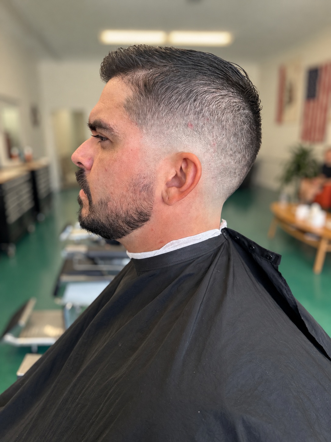 Fade + beard detail haircut by Kandice Maxine